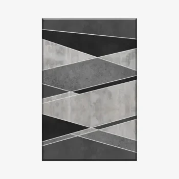 لوحة فن عصري - أشكال هندسية - ألوان رمادية وسوداء - عصري - لوحات فنية مودرن - لوحات كانفاس