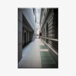 لوحة معمارية - ممر حديث - ألوان محايدة - هادئ - لوحات فن عصري - لوحات كانفاس