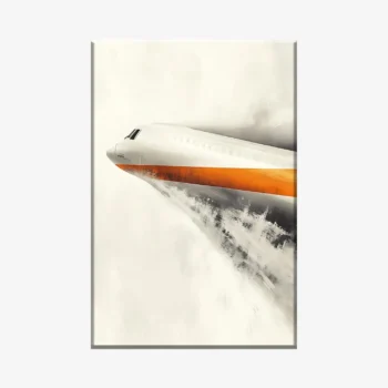 لوحة طائرات - طائرة حديثة - ألوان دافئة - ديناميكي - لوحات فن عصري - لوحات كانفاس