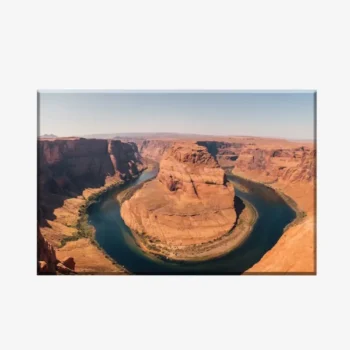 لوحة طبيعة هادئة - نهر متعرج - صخور حمراء - مشمس - لوحات مناظر طبيعية - لوحات كانفاس
