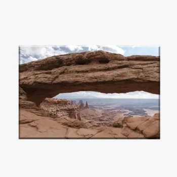 لوحة طبيعة هادئة - قوس صخري - سماء غائمة - هادئ - لوحات مناظر طبيعية - لوحات كانفاس