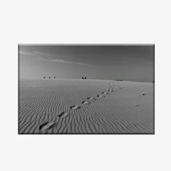 لوحة طبيعة هادئة - آثار أقدام على الرمال - سماء صافية - هادئ - لوحات طبيعة - لوحات كانفاس